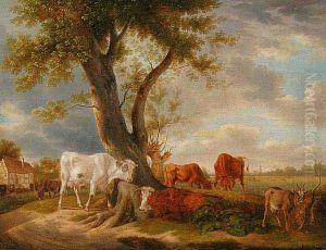 A Landscape With Grazing Cattle by Karl Kuntz