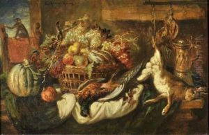 Nature Morte Au Gibier Et Au Singe by Ludwig Adam Kunz