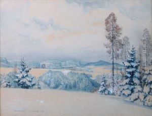 Blick Auf Das Winterliche Elbsandsteingebirge