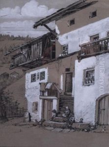 Blick Auf Einen Suddeutschen Bauernhof by Alois Kunzfeld