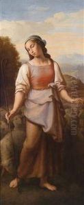 Thebeautiful Shepherdess by Leopold Kupelwieser