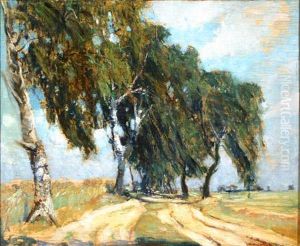 Summer Landscape With Winding Road by Walter Kuphal