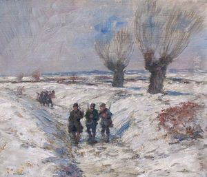 Winterlandschaft Mit Personen by Leo Kuppers