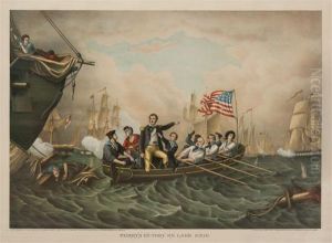 Comodore Perry's Victory On Lake Erie by Kurz & Allison