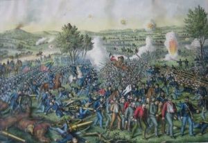 Battle Of Gettysburg by Kurz & Allison