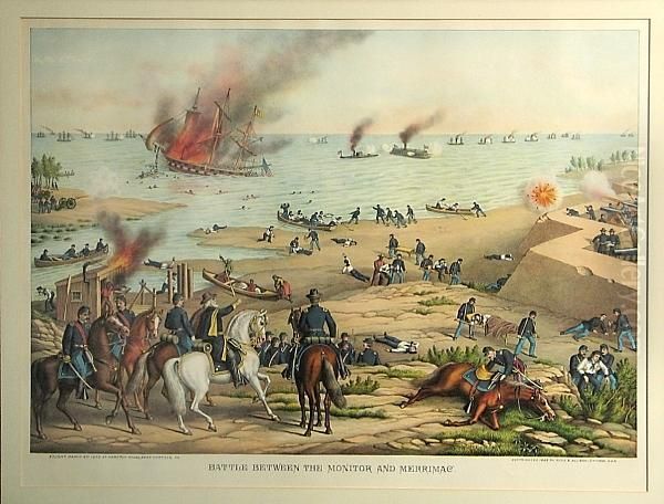 Battle Between The Monitor And Themerrimac - view 1