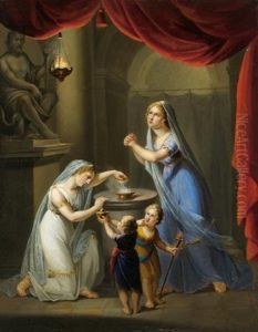 Due Vestali Rendono Omaggio A Giove by Joseph Kurz