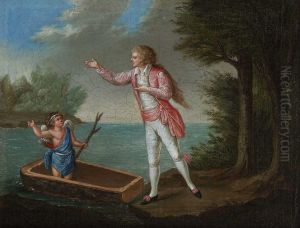 Junger Kavalier Mit Amor Am Seeufer Junger Kavalier Mit Amor Am Seeufer