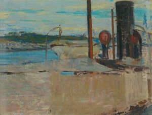 Am Dampfer In Concarneau by Max Kurzweil