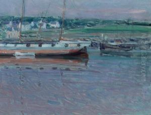 Schiffe Im Hafen Von Concarneau by Max Kurzweil
