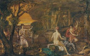 Diana Und Ihre Nymphen Nach Der Jagd by Max Kuschel