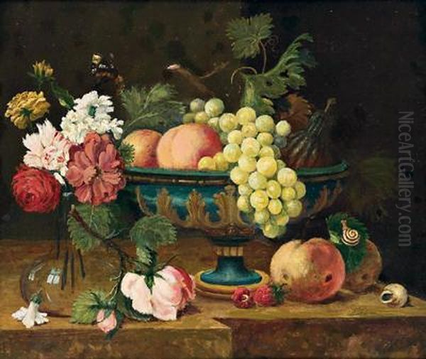 Stilleben Mit Blumen Und Fruchten - view 1