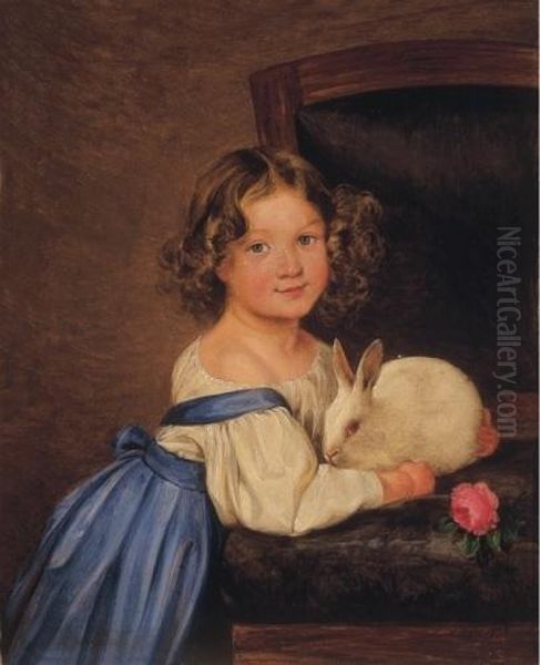 Girl With A White Rabbit - view 1