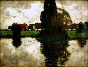 Dorf Am Flus by Carl Kustner