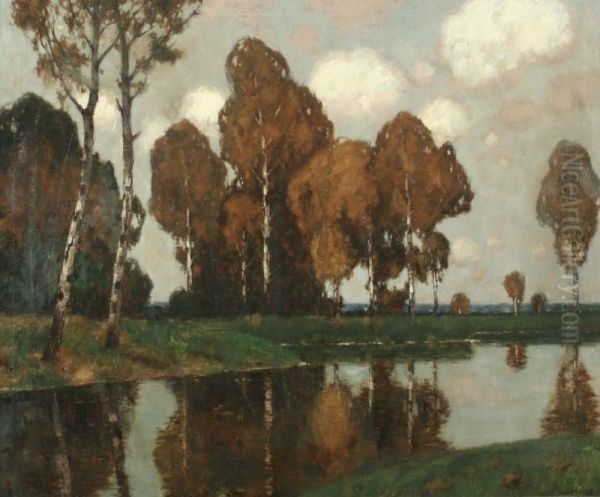 Landschaft Mit Seichtem Fluslauf - view 1