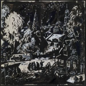 Winter In The Village by Boris Kustodiev