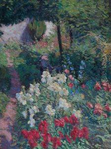 Blumenrabatte Mit Bunten Lowenmaulchen by Paul Kutscha
