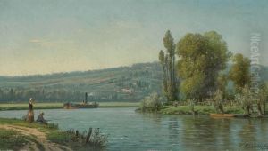 Au Bord Du Fleuve by Charles Euphrasie Kuwasseg