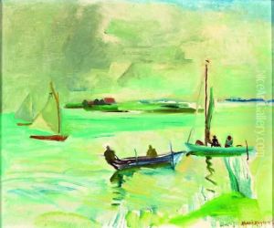 Zeilboten Op Een Hollandse Plas by Harrie Kuyten