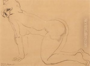 Kneeling Nude by Harrie Kuyten