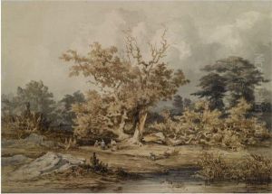 Falconry Near Fontainebleau by Martinus Antonius Kuytenbrouwer