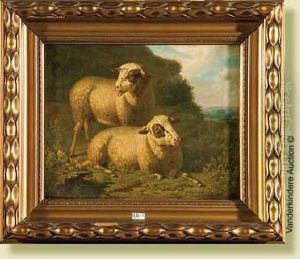 Moutons Au Pre by Martinus Antonius Kuytenbrouwer