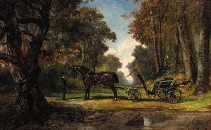 An Afternoon Promenade In The Woods by Martinus Antonius Kuytenbrouwer