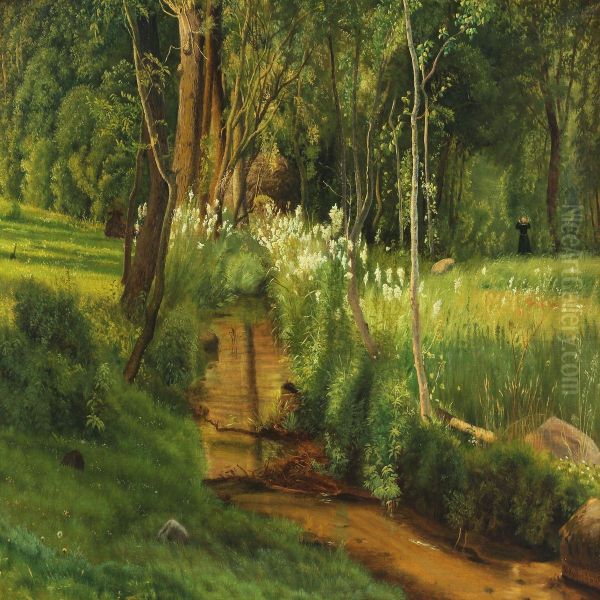 Junidag. 
Vads Molle I Naerheden Af Aakjaer - view 1