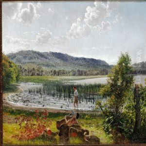 Sommerdag Ved Himmelbjerget, Alling Aa by Vilhelm Kyhn
