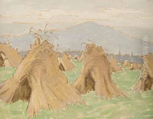 Corn Stooks by Georgina Moutray Kyle