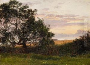 Landskap Med Ek Vid Strandangar by Janus Andreas Bartholin La Cour