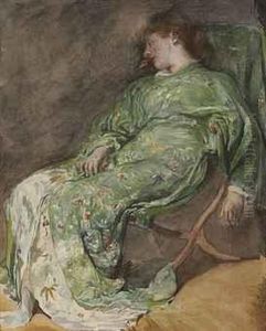 Sleep (study Of Female Figure Asleep) by John La Farge