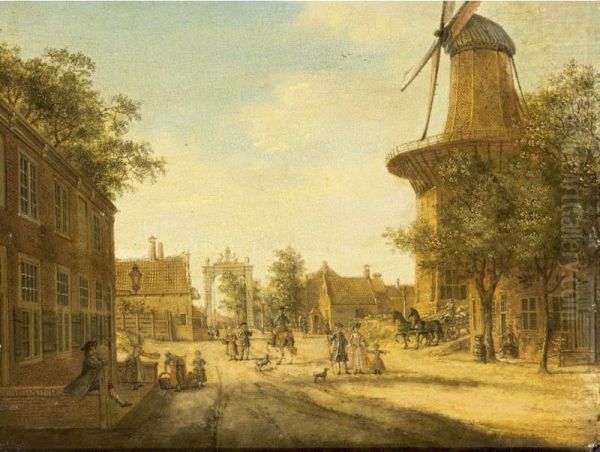 The Hague: A View Of The Westeinde Towards The Loosduinsebrug , With The Heeremolen To The Right - view 1