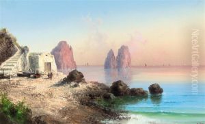 Fishermen Before I Faraglioni, Capri by Enrico La Pira