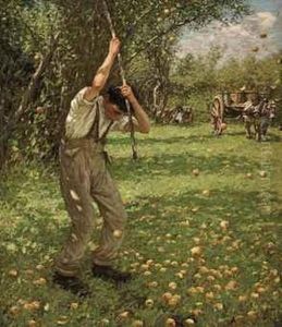 Shaking Down Cider Apples by Henry Herbert La Thangue