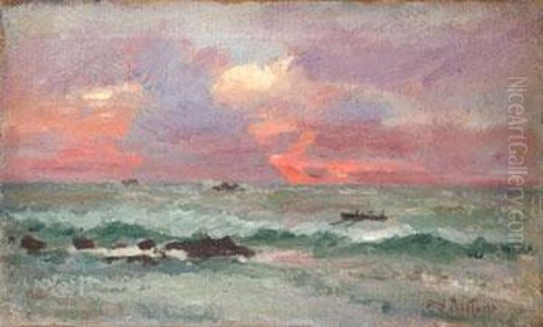 Ciel Flamboyant Sur Mer Agitee - view 1