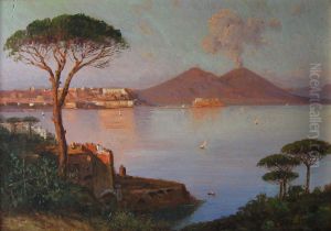 Golfo Di Napoli Con Il Vesuvio