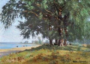 La Loire A Cande. by Edme Emile Laborne