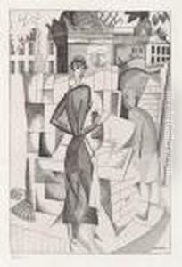 Le Kiosque A Journaux by Jean Emile Laboureur