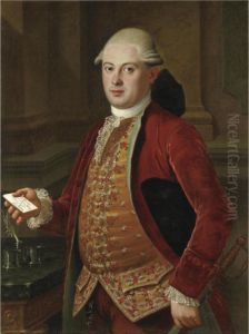Ritratto Di Gentiluomo Con Giacca Rossa E Panciotto Ricamato by Tommaso Pietro Labruzzi