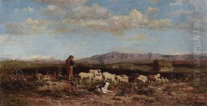Paesaggio Con Pastore E Gregge by Valerio Laccetti