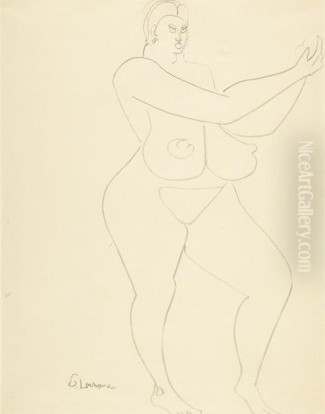 Nude, Arms Raised To Her Left - view 1