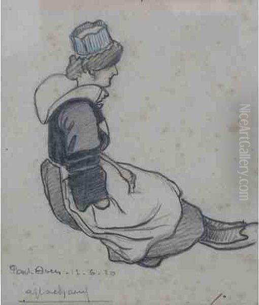 Femme De Pont Aven Assise - view 1