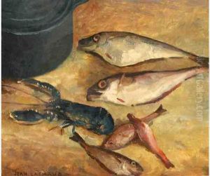 Nature Morte Aux Poissons Et Au Homard by Jean Lachaud