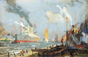 A Cruise Liner Leaving Port by Bernard Lachevre