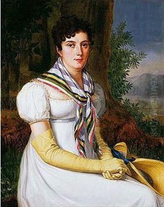 Retrato De Dama Sentada Con Panuelo Y Sombrero