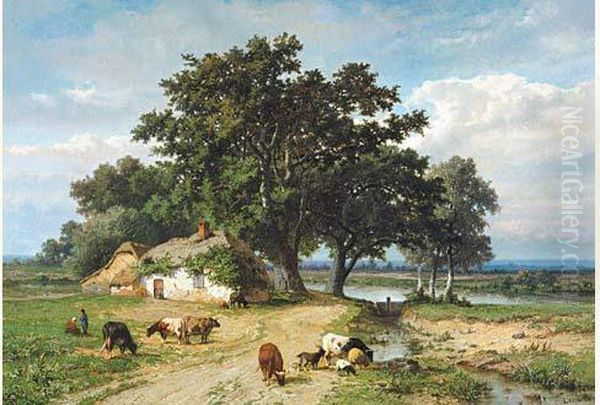 Landschap Met Hoeve En Vee - view 1