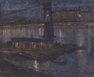 Passerelle Sur Le Rhone by Charles Lacour
