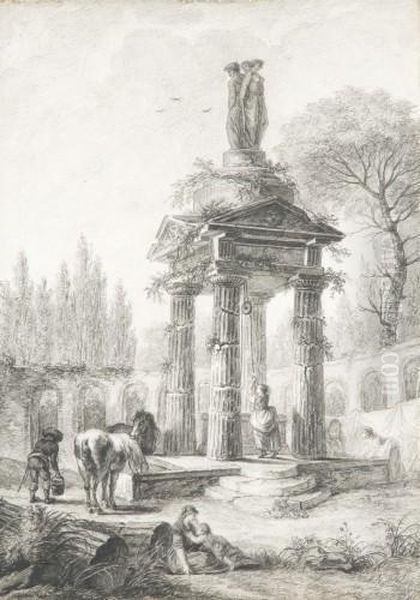 Paysans Dans Des Ruines - view 1