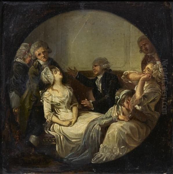 Scene D'interieur Dans Un Tondo Peint - view 1